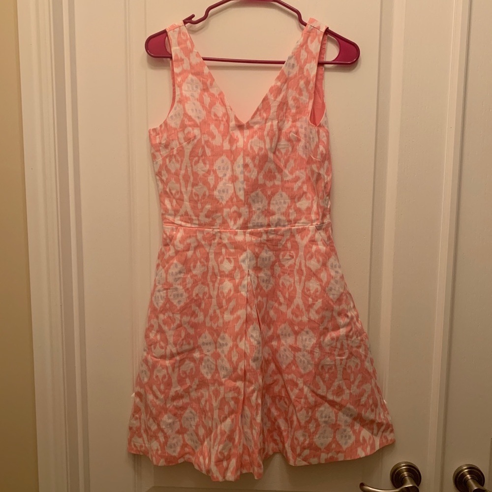 Gap Linen Pink Printed Sleeveless Dress